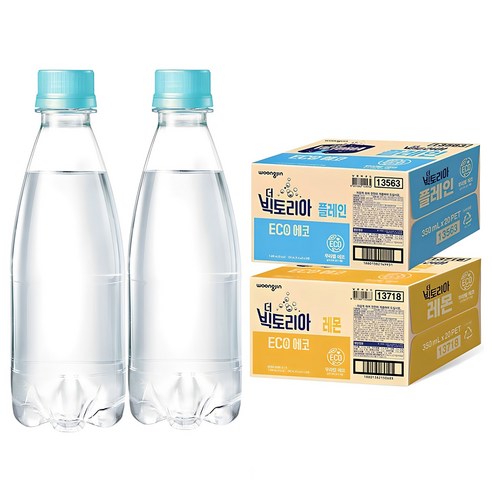 웅진빅토리아 더 빅토리아 탄산수 에코 플레인 350ml 20p + 레몬 350ml 20p, 1세트