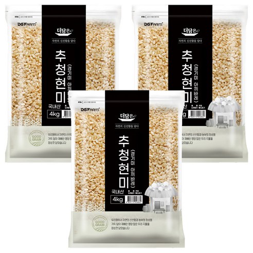 더담은 추청 아끼바레 현미, 4kg, 3개