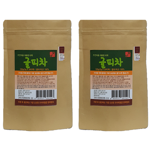 아이앤티 주전자용 대용량 티백 귤피차, 5g, 20개입, 2개