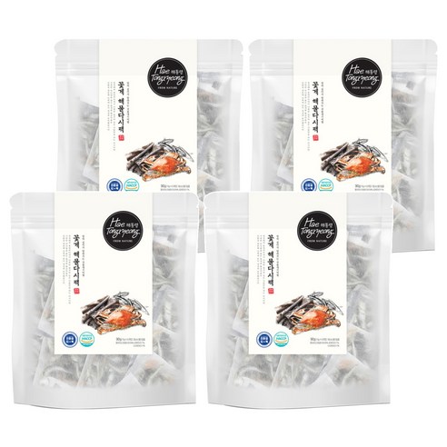 해통령 꽃게 해물다시팩, 90g, 4개