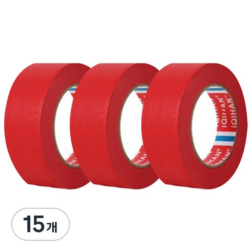 다다 칼라 마스킹 종이테이프 30mm x 15m, 레드, 15개