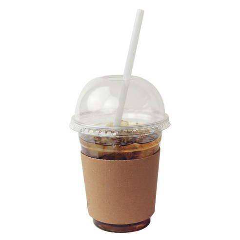 아이엔피 PET 아이스컵 바디 윗지름 92mm + 돔타공뚜껑 + 홀더 + 빨대 세트, 420ml, 50개, 1세트