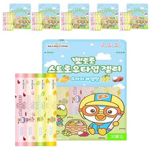 마미꼬미 뽀로로스트로우타입 젤리, 6세트, 600g