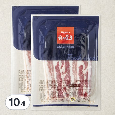 하이포크 한돈 삼겹살 구이용(냉장), 500g, 10개