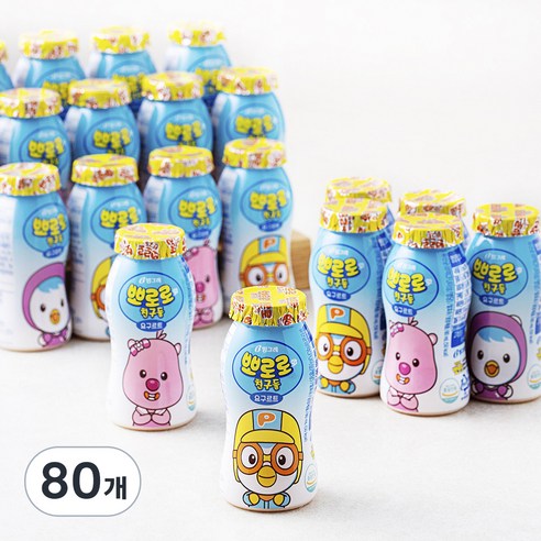 빙그레 뽀로로 요구르트, 80ml, 20개입, 4개