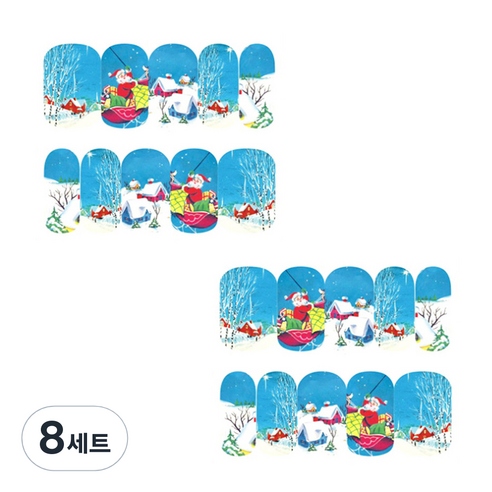 뷰티팝 크리스마스 리미티드 에디션 네일 스티커, L, 8세트