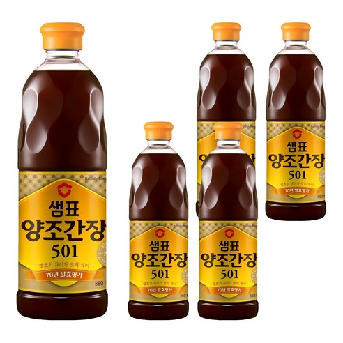 샘표 양조간장 501, 860ml, 5개