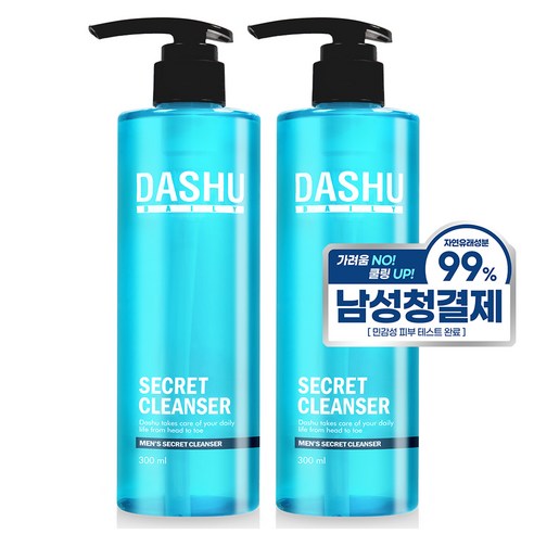 다슈 데일리 비타플렉스 프레쉬 남성 청결제, 300ml, 2개