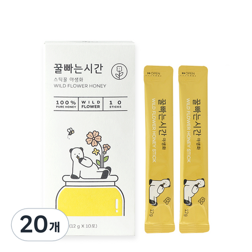 시속삼십킬로미터 꿀빠는시간 스틱꿀 야생화 박스, 20개, 12g
