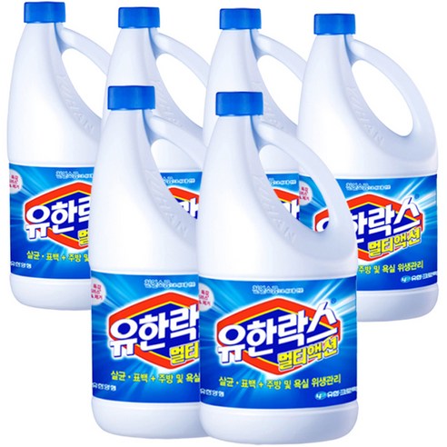 유한락스 멀티액션 레귤러 락스, 1.8L, 6개