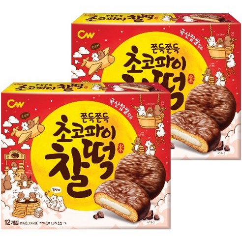 청우식품 쫀득쫀득 초코파이 찰떡 12p, 258g, 2개