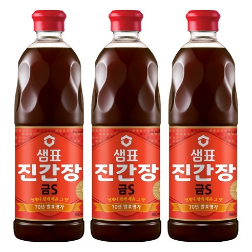 샘표 진간장 금S, 860ml, 3개