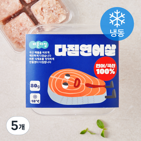 바른다짐 다짐연어살 (냉동), 5개, 80g