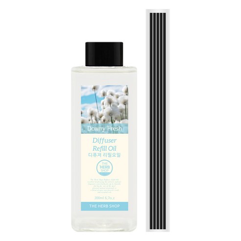 더허브샵 디퓨저 리필 오일, 다우니 후레쉬, 200ml, 1세트