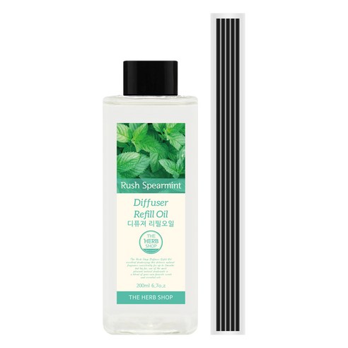 더허브샵 디퓨저 리필 오일, 러쉬 스피아민트, 200ml, 1세트