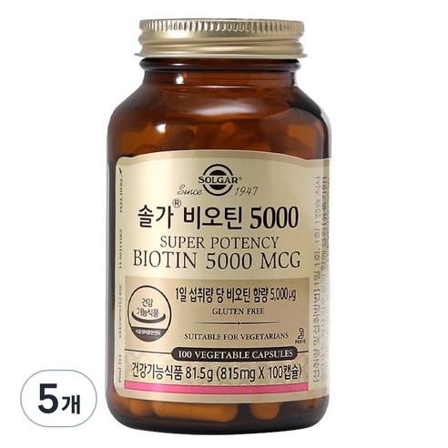 솔가 비오틴 5000, 100정, 5개