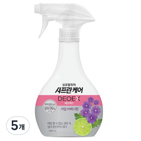 샤프란 케어 바이럭스 섬유탈취제 라임 버베나, 500ml, 5개