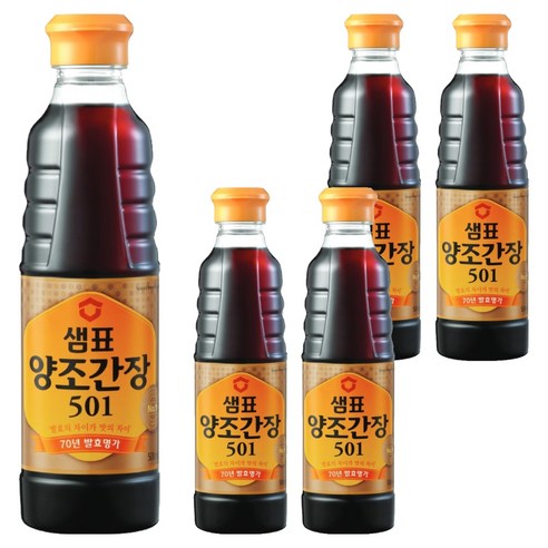 샘표 양조간장 501, 500ml, 5개