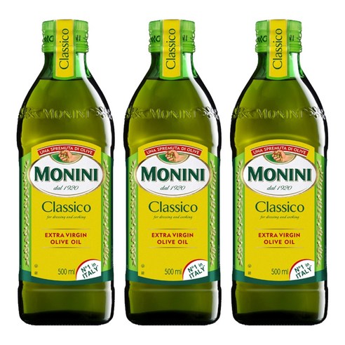 모니니 클라시코 엑스트라 버진 올리브오일, 500ml, 3개