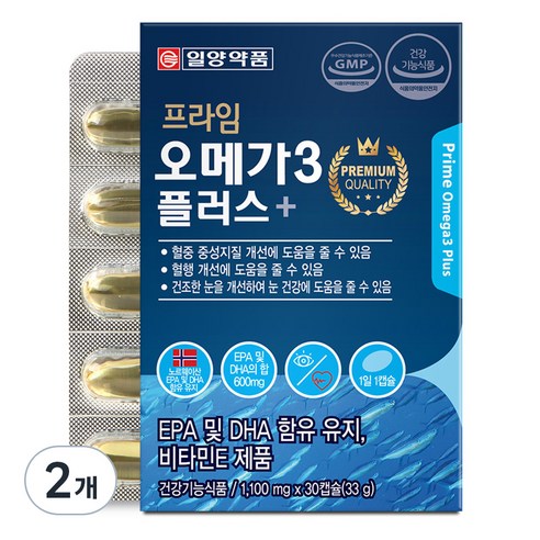 일양약품 프라임 오메가3 플러스, 30정, 2개