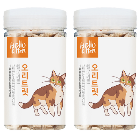 헬로키튼 고양이 오리 트릿 동결건조 간식, 100g, 2개