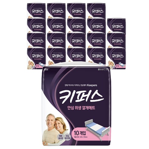 키퍼스 안심 위생 깔개 매트, 600 x 750mm, 10개입, 20개