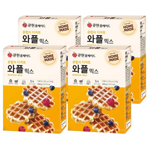 큐원 홈메이드 와플믹스, 500g, 4개