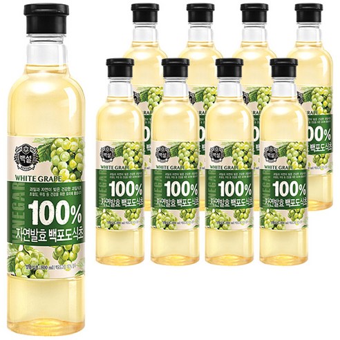 백설 100프로 자연발효 백포도 식초, 800ml, 8개
