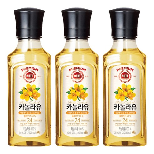 해표 카놀라유, 250ml, 3개
