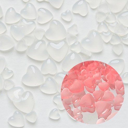 메이브라운 카멜레온 광변 하트 네일스톤, 코랄핑크, 1개