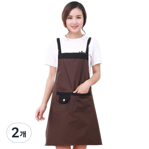 코림 심플 앞치마, 갈색 솔리드, 2개