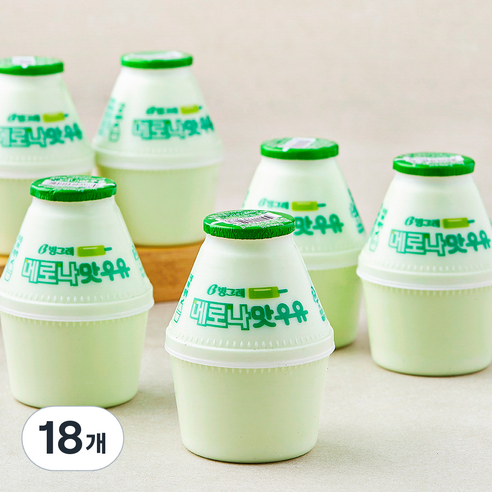빙그레 메로나맛우유, 240ml, 18개