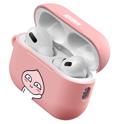 카카오프렌즈 에어팟 프로2 하드 케이스, 어피치 핑크