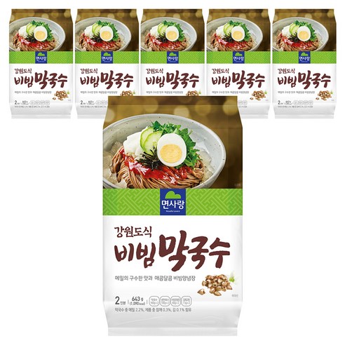 면사랑 강원도식 비빔 막국수 2인분, 643g, 6개