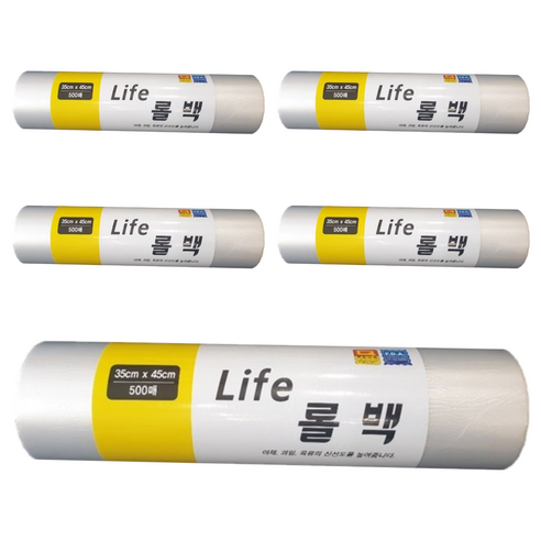 Life 위생롤백 35 x 45 cm 500p, 대(L), 500개입, 5개