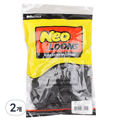 네오룬스 30cm 라운드풍선 50p, 파스텔 초콜릿, 2개