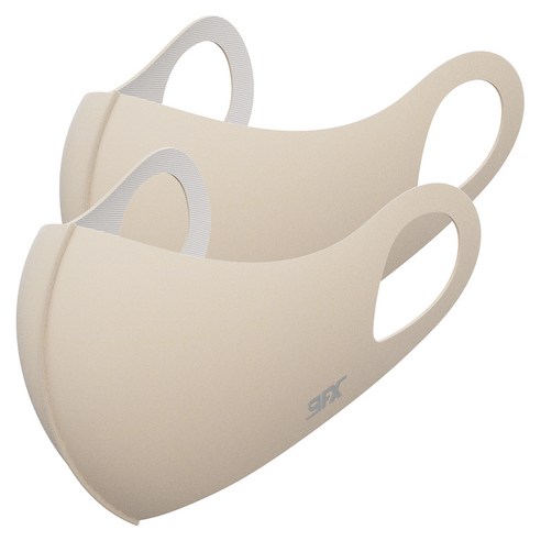 나인에프엑스 스포츠 데일리 페이스 마스크, 베이지, 2개