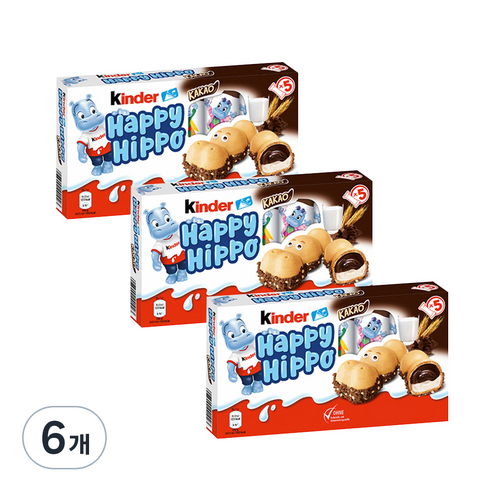 킨더 해피히포 초콜릿, 103.5g, 6개
