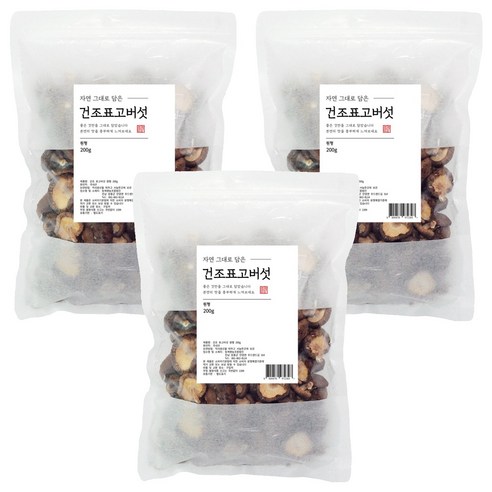 자연 그대로 담은 건조표고버섯 채, 200g, 3개