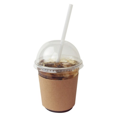 아이엔피 PET 아이스컵 + 돔타공 뚜껑 + 홀더 + 개별투명빨대, 360ml, 25개, 1세트