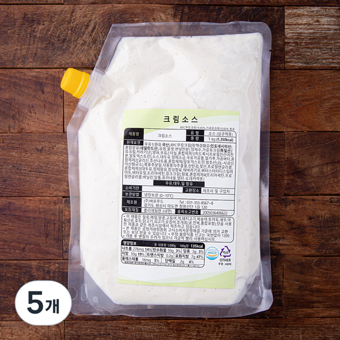 바로푸드 크림 소스, 1kg, 5개