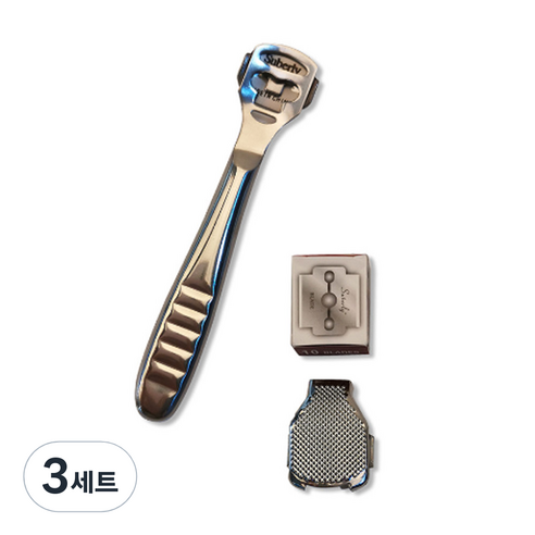 모모리빙 굳은살 제거 스덴 각질제거기 + 풋파일 + 교체용칼날 10p 세트, 3세트