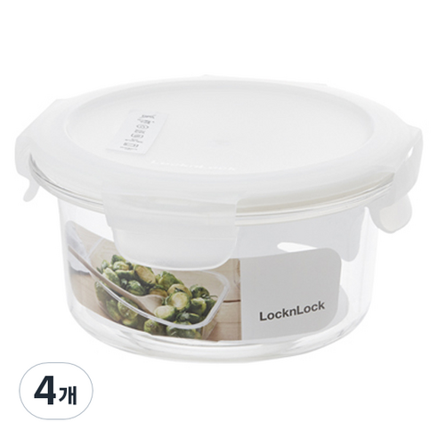 락앤락 테이블탑 밀폐용기 원형 370ml, 4개, 단품