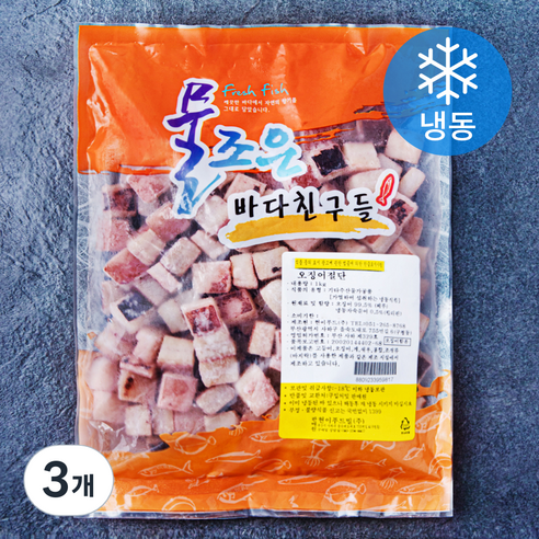오징어 절단 (냉동), 3개, 1kg