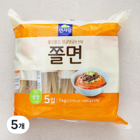 면사랑 냉장 쫄면 5입, 1kg, 5개