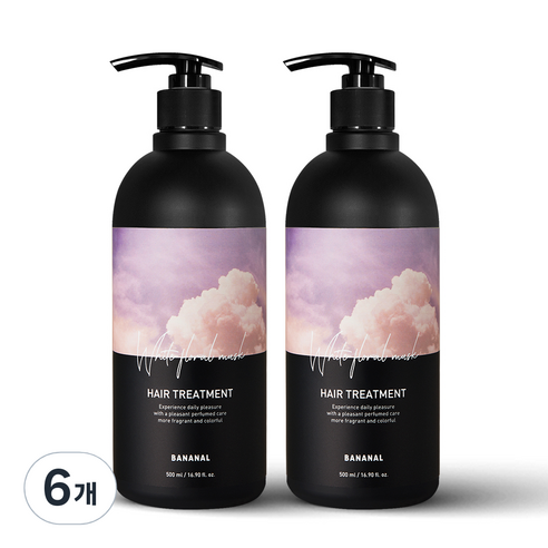 바나날 퍼퓸드 헤어 트리트먼트 화이트 플로랄 머스크, 500ml, 6개