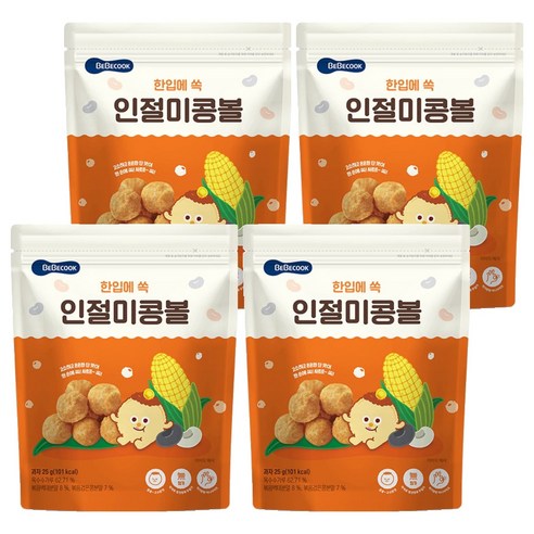 베베쿡 한입에 쏙 인절미 콩볼, 인절미맛, 25g, 4개