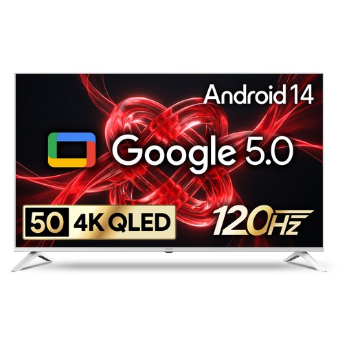 더함 CHIQ 4K UHD QLED DLG 120Hz 돌비 AI 스마트 구글5.0 TV, 127cm(50인치), UA501QLED, 스탠드형, 고객직접설치