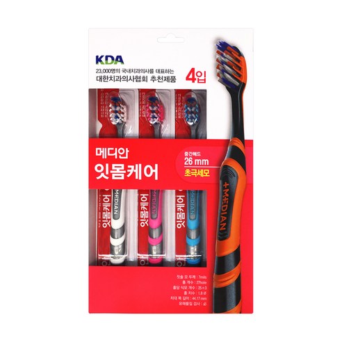 메디안 잇몸케어 칫솔, 4개입, 1개