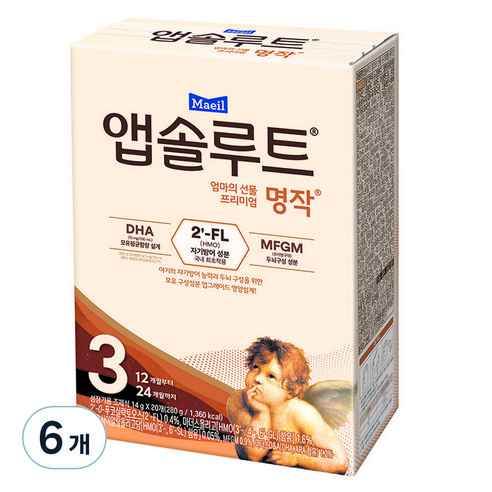 앱솔루트 시작부터 프리미엄 명작 스틱분유 3단계, 20개입, 6개